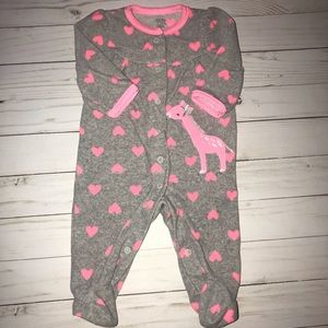 ⭐️ Carters Just One You 3mo Gray fleece giraffe pj